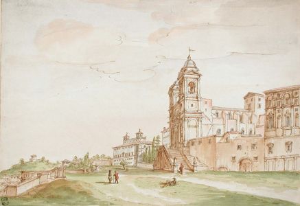 Vue du Pincio avec la Trinité-des-Monts et la Villa Médicis (469.A)