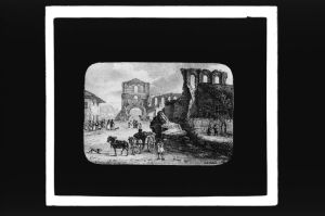 diapositive sur verre ; Palais Gallien par G. de Galard 1820