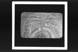 diapositive sur verre ; Plan de Bordeaux - Projet de Dupré de St Maur (1782)