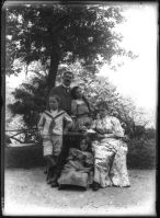 plaque de verre photographique ; Famille Birrel, Villa Reau