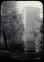 plaque de verre photographique ; Bassane, Gironde, Moulin de Piis, tour