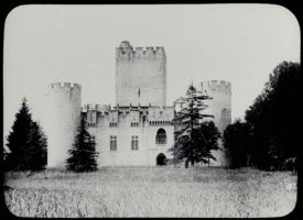 plaque de verre photographique ; château de Roquetaillade