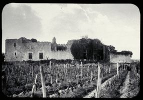 plaque de verre photographique ; Fargues, château ; vue générale