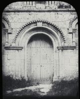 plaque de verre photographique ; Franc, l’église, entrée