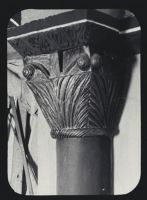 plaque de verre photographique ; Haux, Gironde, église, chapiteau du chœur