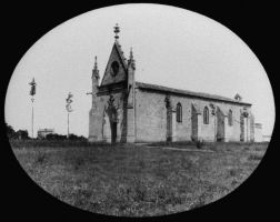 plaque de verre photographique ; Gironde Condat (?), chapelle, ensemble