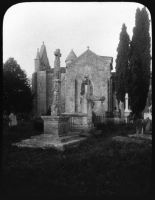 plaque de verre photographique ; Mauriac, l’église, le transept