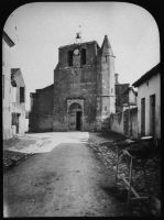 plaque de verre photographique ; Podensac, l’église