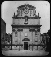 plaque de verre photographique ; Saint-Bruno,  façade de l’église