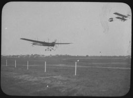 plaque de verre photographique ; Aérodrome de Beau Désert, Monoplan et Biplan