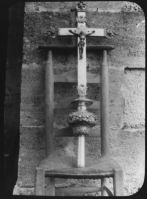 plaque de verre photographique ; Eglise d’Avensan, Christ Croix en argent sur [?] de bois (XVIIIè s)