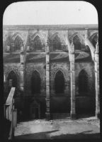 plaque de verre photographique ; Bazas, Cathédrale, façade latérale