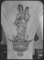 plaque de verre photographique ; église de Castelnau, Vierge (XVIIIème)