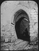 plaque de verre photographique ; Castillon, porte de la rivière