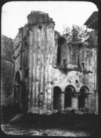 plaque de verre photographique ; Abbaye de La Sauve, pilier du transept