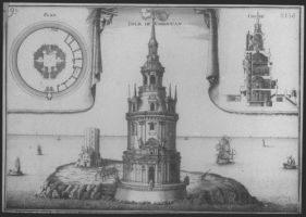 plaque de verre photographique ; Tour de Cordouan de Louis de Foix, Coquart sculp. [mots illisibles] 1705