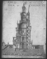 plaque de verre photographique ; Coupe de la tour de Cordouan, (dessin original [mots illisibles]) Arch. munic.