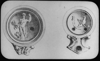 plaque de verre photographique ; Cimetière de Terre-Nègre, Lampes romaines
