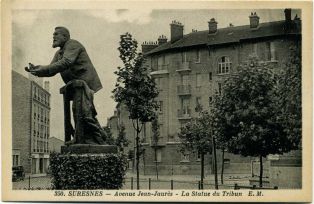 Suresnes - Cité-jardins - Avenue Jean Jaurès - La Statue du Tribun