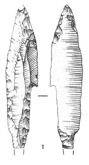 Pointe à cran du Grand-Pressigny, Fressignes, dessin