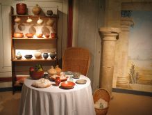 Reconstitution d'une cuisine gallo-romaine dans le musée