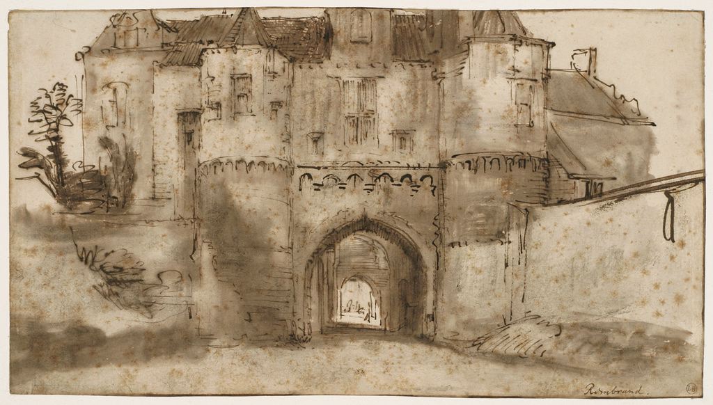 Porte de l'Est de la ville de Rhenen ; Entrée de château ou porte de ville