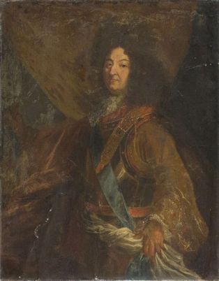 Portrait de Louis XIV de trois quarts, en armure
