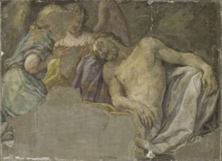 Le Christ mort et deux anges