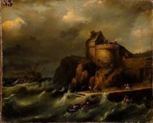 Château fort battu par la mer