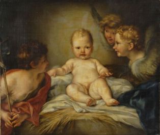 L'enfant Jésus entre saint Jean-Baptiste et deux anges