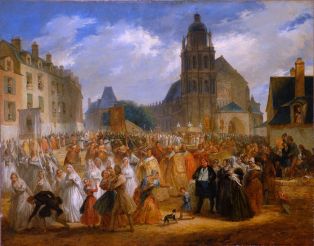 Procession place St Louis à Blois, en 1830