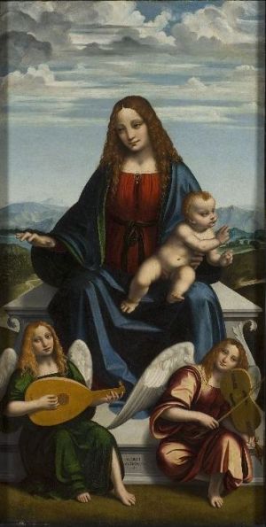 Vierge à l'enfant et anges musiciens