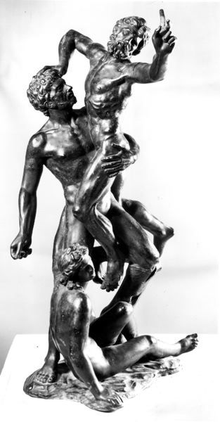 Statuette ; Hercule et Antée (?)