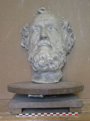Statuette ; Tête de vieillard barbu (philosophe ?)