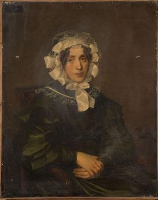 Portrait de femme à bonnet blanc