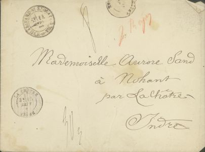 Enveloppe de Maurice SAND envoyée à sa fille Aurore SAND