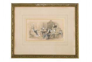 Alexandre Dumas fils faisant la lecture d'une de ses pièces dans un salon