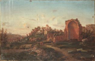 Ruines dans la campagne de Rome