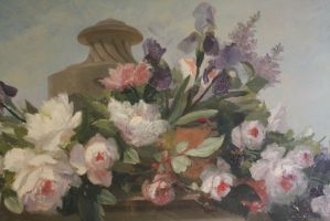 Gerbe de fleurs et vase (titre factice)