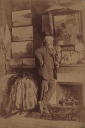 Emmanuel Lansyer dans son atelier à Paris, 29 quai Bourbon, le 5 mai 1884 ; © Collection Musée Lansyer  Musée Lansyer, Ville de Loches