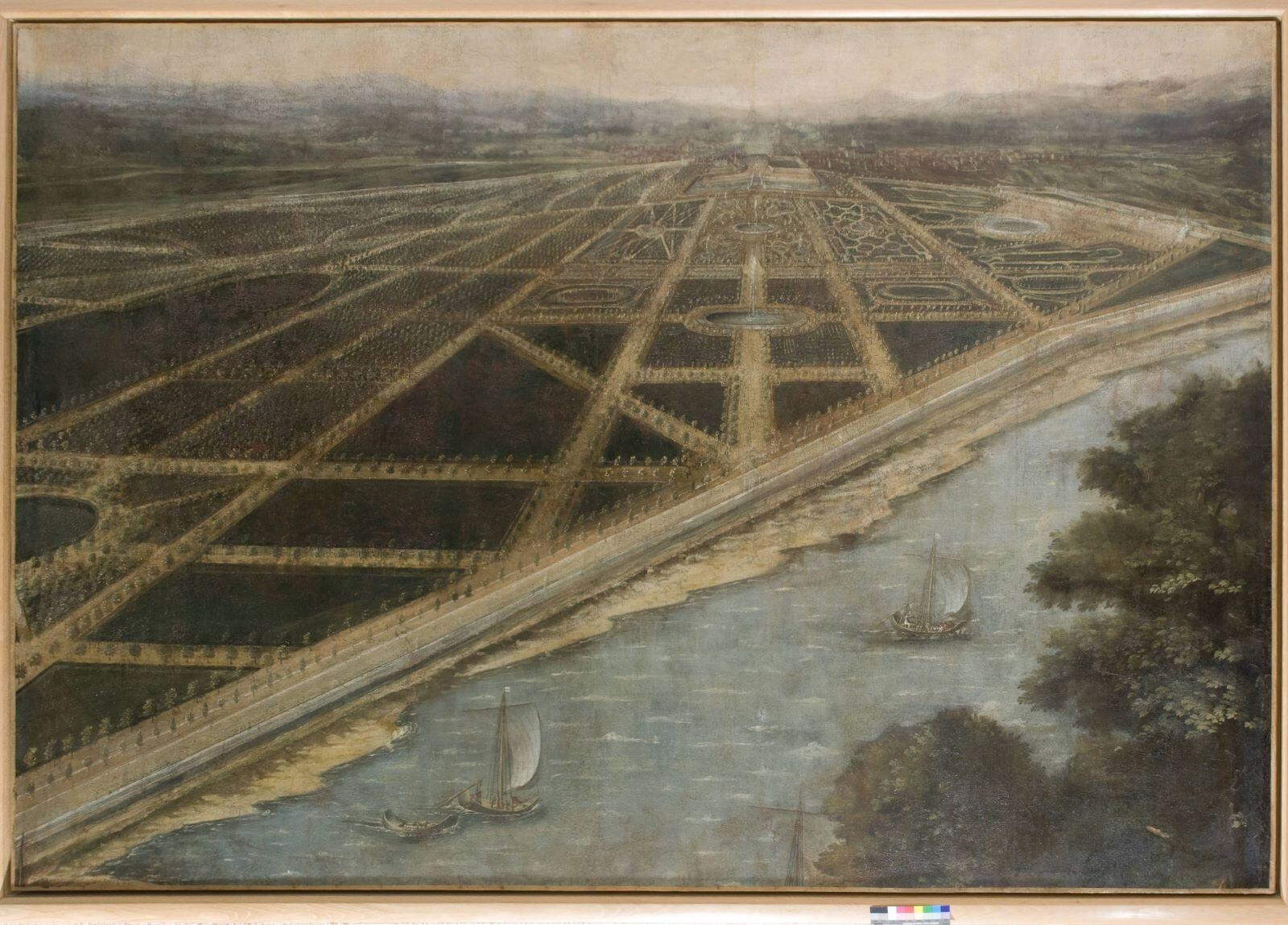 Vue du château de Châteauneuf-sur-Loire et de ses jardins à la fin du XVIIème siècle (titre factice)