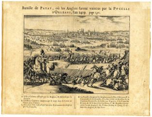 Bataille de PATAY, où les Anglois furent vaincus par la PVCELLE D’ORLEANS, l’an 1429. page 130. (titre inscrit)