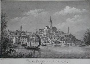 Vue de la Ville St Florent sur la Loire (7 lieues d’angers.) (titre inscrit)