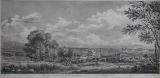Vue prise sur les terres ou hauteurs du village de Prunier a une lieue de la ville d’angers en 1808 (titre inscrit)