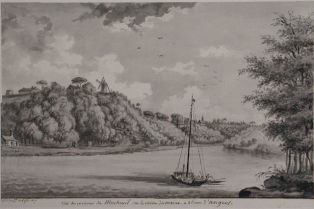 Vüë des environs de Montreuil sur la rivière de maine a 2 lieues d’angers. (titre inscrit)