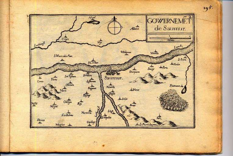 cartes ; plans ; Plans et profilz des principales villes qui fot fur la riviere de Loire, avec la carte generale et les particulierés de chafcun gouvernement d’icelles