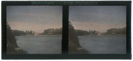 plaque de verre photographique ; Bayonne - Vue de la Nive