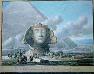 Vue de la tête du Sphinx et de la pyramide (1976-1-1)