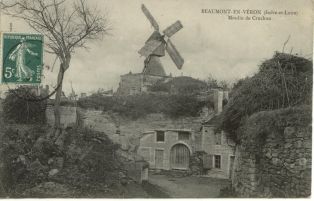 carte postale ; Beaumont-en-Véron (Indre-et-Loire) / Moulin de Cruchon (2007.31.33)