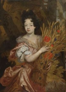tableau ; Anne Marie d'Orléans (1169-1718), future duchesse de Savoie, anciennement dite Françoise Marie de Bourbon, duchesse d'Orléans (1677-1749), ou Mademoiselle de Blois en Cérès ou Allégorie de l'été (872.3.15 ; IP 71)